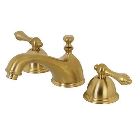 KINGSTON BRASS KS3967AL 8" Widespread Bathroom Faucet, Brushed Brass KS3967AL